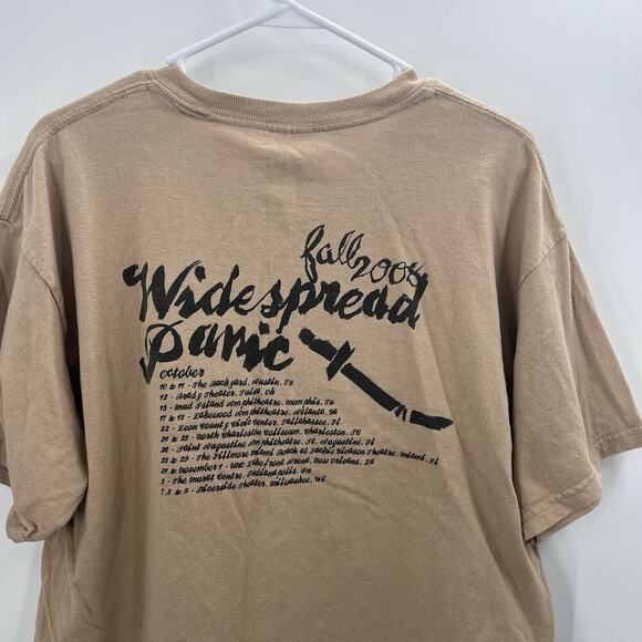 Vintage Wide Spread Panic 2008 Tour Graphic Band Cropped T-Shirt Mens Large - Picture 4 of 5